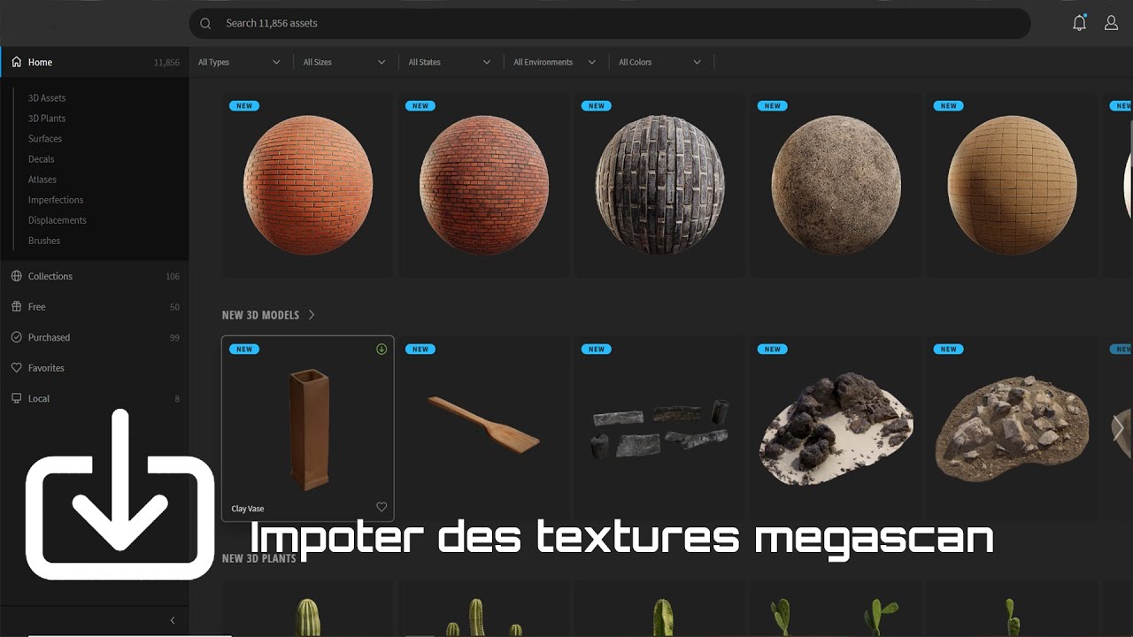 Importer une texture megascan dans Unreal Engine