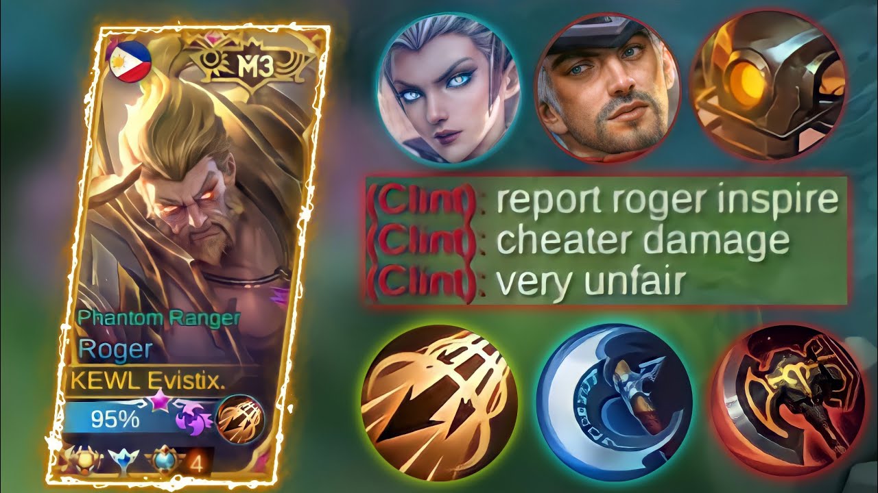 ROGER PHANTOM RANGER M3 SKIN WITH INSPIRE = NEW META?? | OFFLANE ROGER GAMEPLAY | MLBB