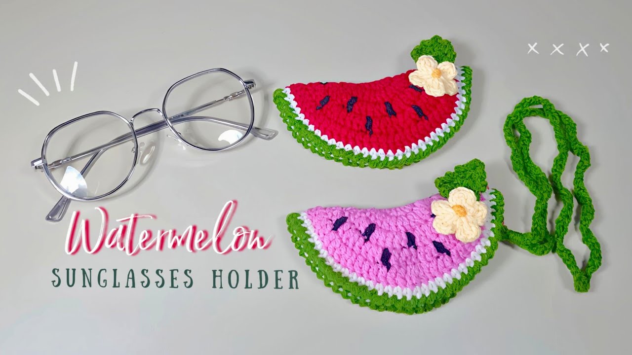 Crochet Watermelon Sunglasses Holder🍉🕶️| How to Crochet Glasses Holder| Case Crochet Tutorial