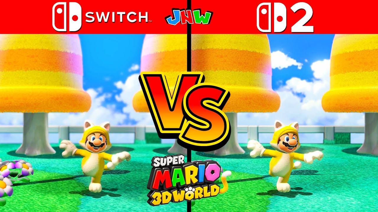 Super Mario 3D World - Switch 1 VS Switch 2 Comparison (4K Gameplay)