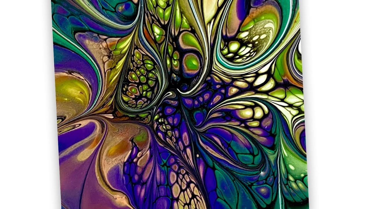 1476 Wrecked Bloom Technique, Colour of the Year, Acrylic Paint Pouring,