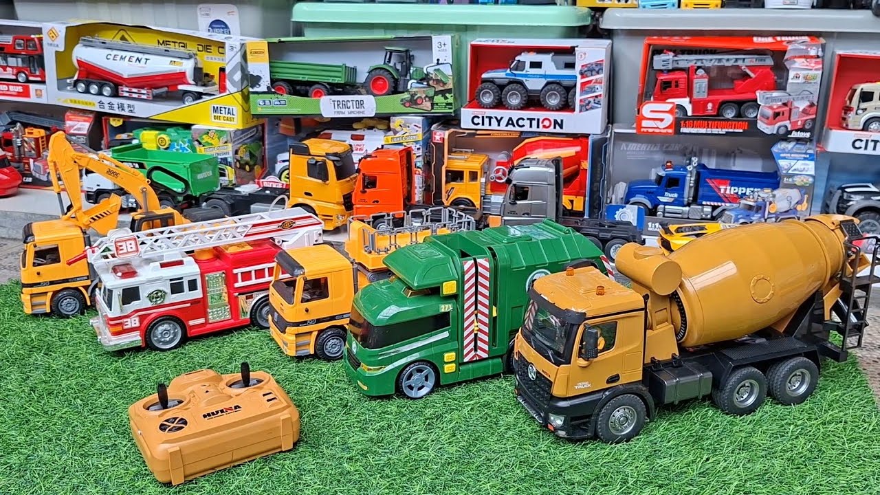 unboxing truck remot huina ,,mixer truck