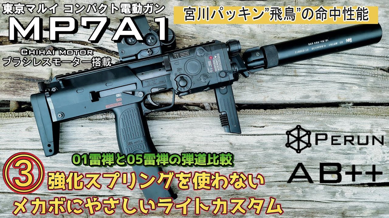【東京マルイMP7A1】キレッキレだけどメカボにやさしいライトカスタムでMP7の性能を爆上げする③【PERUN AB++】