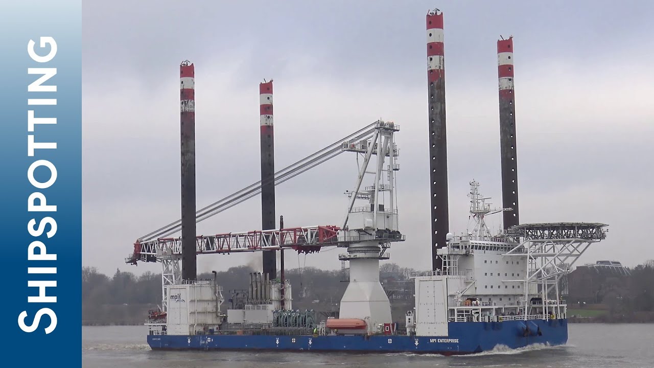 MPI ENTERPRISE // Offshore Construction Jack-Up Vessel // Arrival at Port of Hamburg