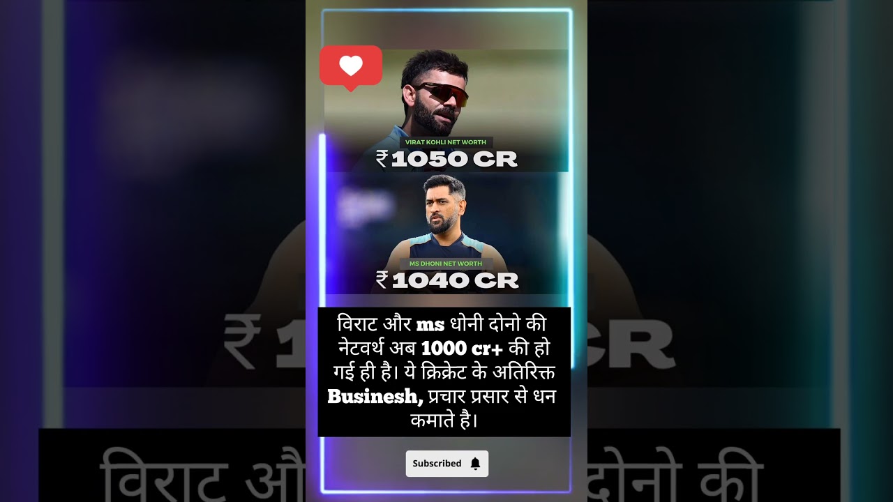 ms dhoni or Virat Kohli networth 😱।#shorts #cricket #cricketshorts #msdhoni #viratkohli