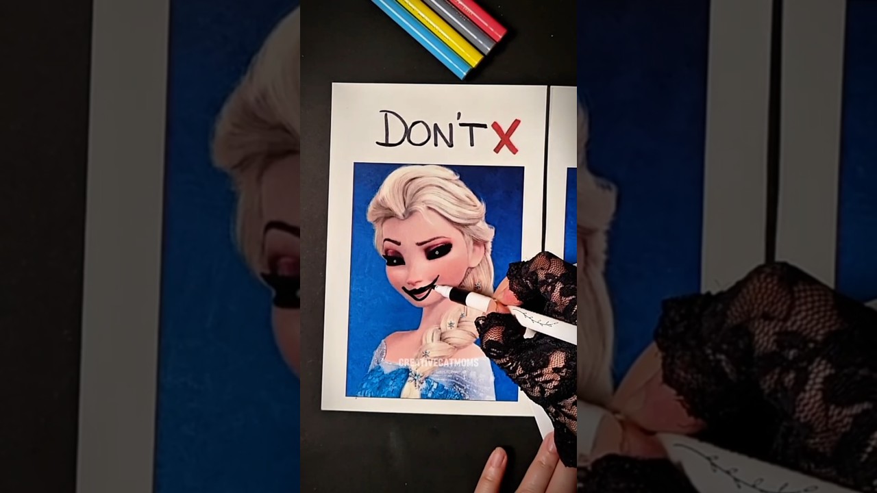 How to draw TWISTED DISNEY like a pro! 🤫 #shorts #art #disney