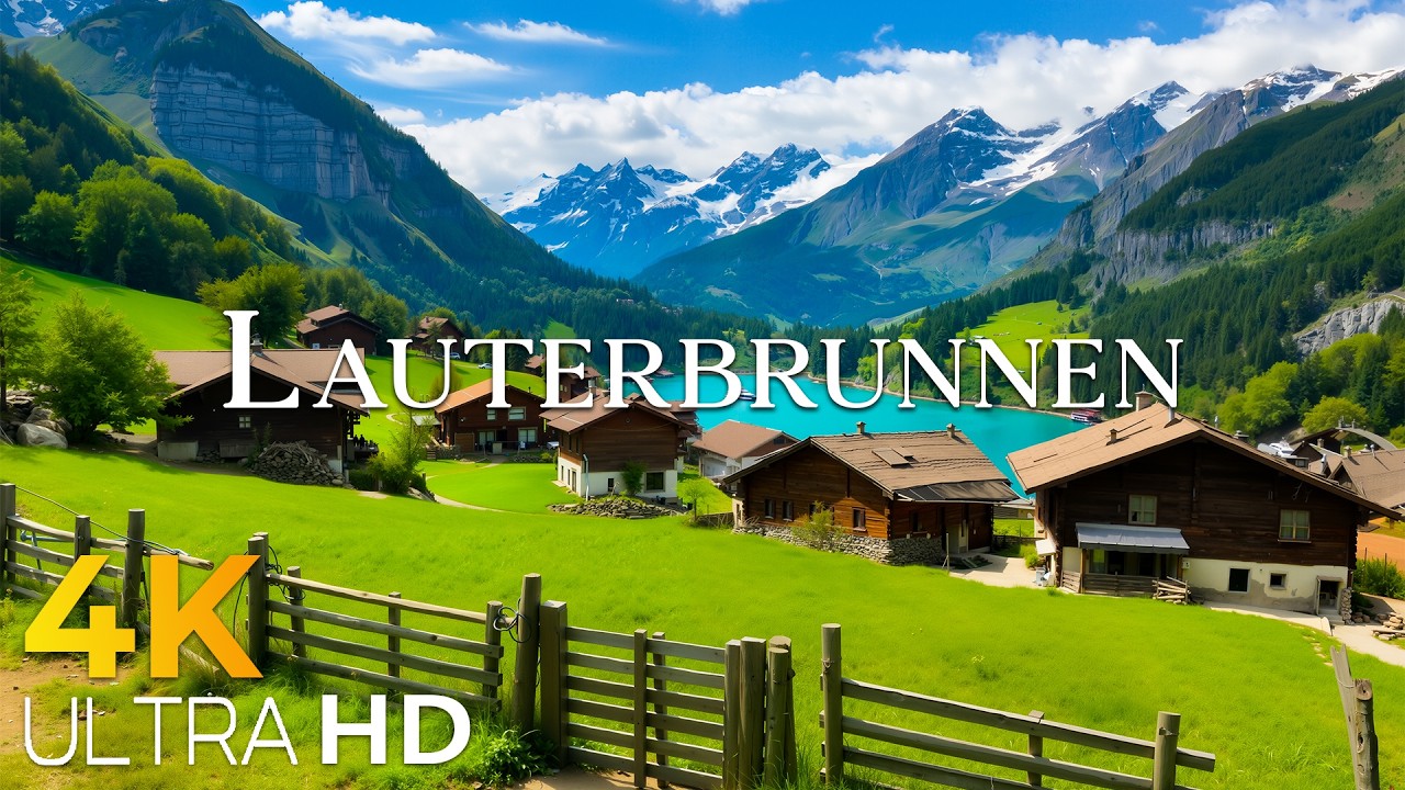 Lauterbrunnen 4K 🇨🇭 Valley of 72 Waterfalls & Majestic Swiss Alps UHD