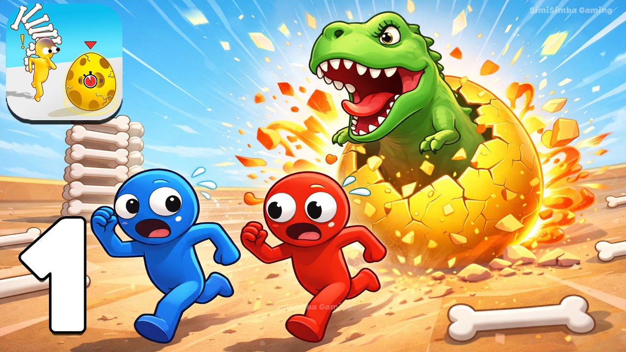 🦖Dino Chaos Crazy Race Gameplay Walkthrough Part 1 – Run, Collect Bones & Fight (Android, iOS)