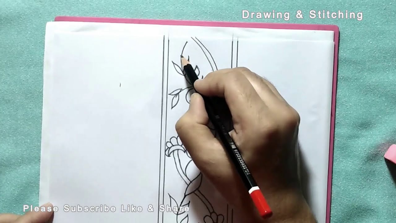 Hand Embroidery Pattern,Hand drawing design,Border Design Pattern for Saree,Kurti,dupatta