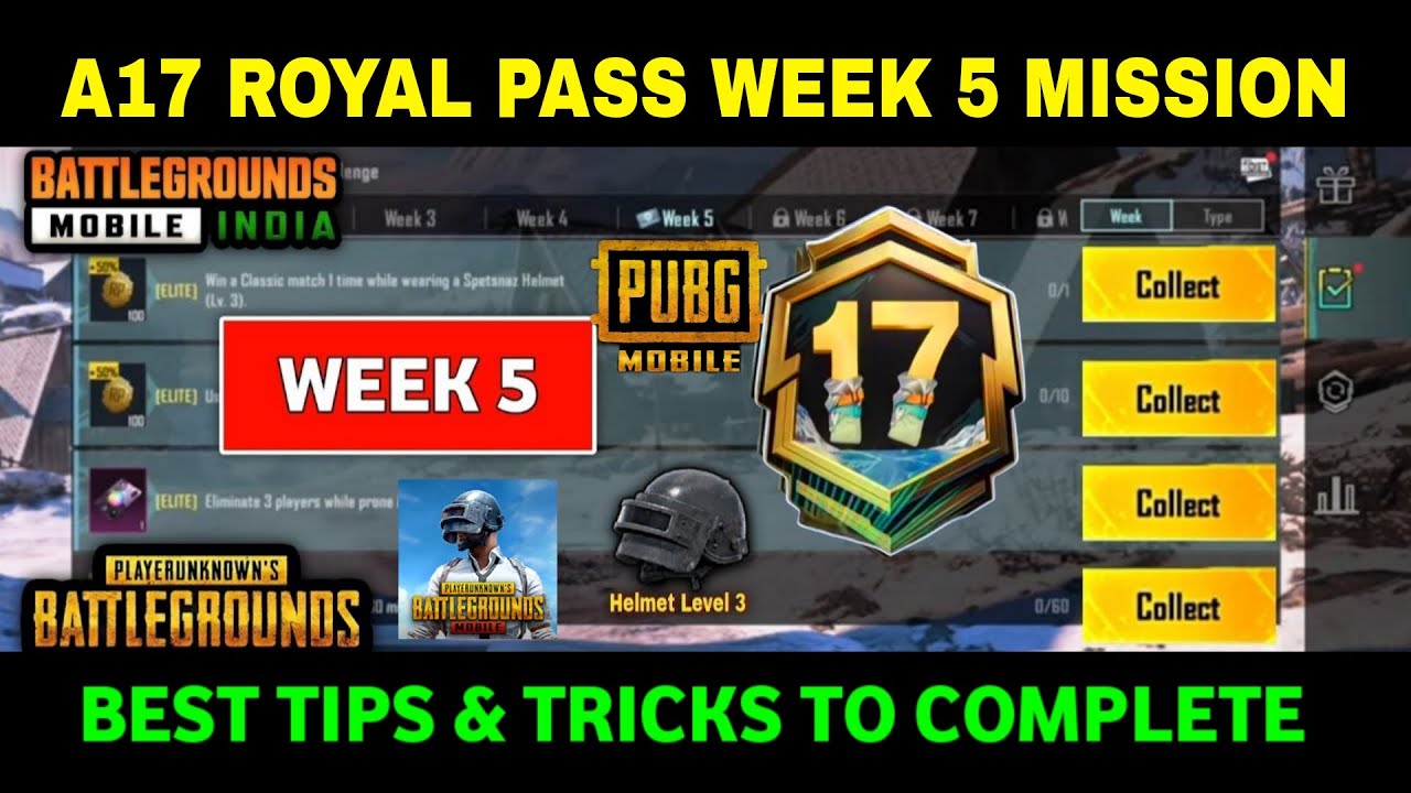 ✅A17 WEEK 5 MISSION🔥Pubg Week 5 Mission Explain🔥A17 ROYAL PASS Week 5 Mission | Pubg Mobile c10s28