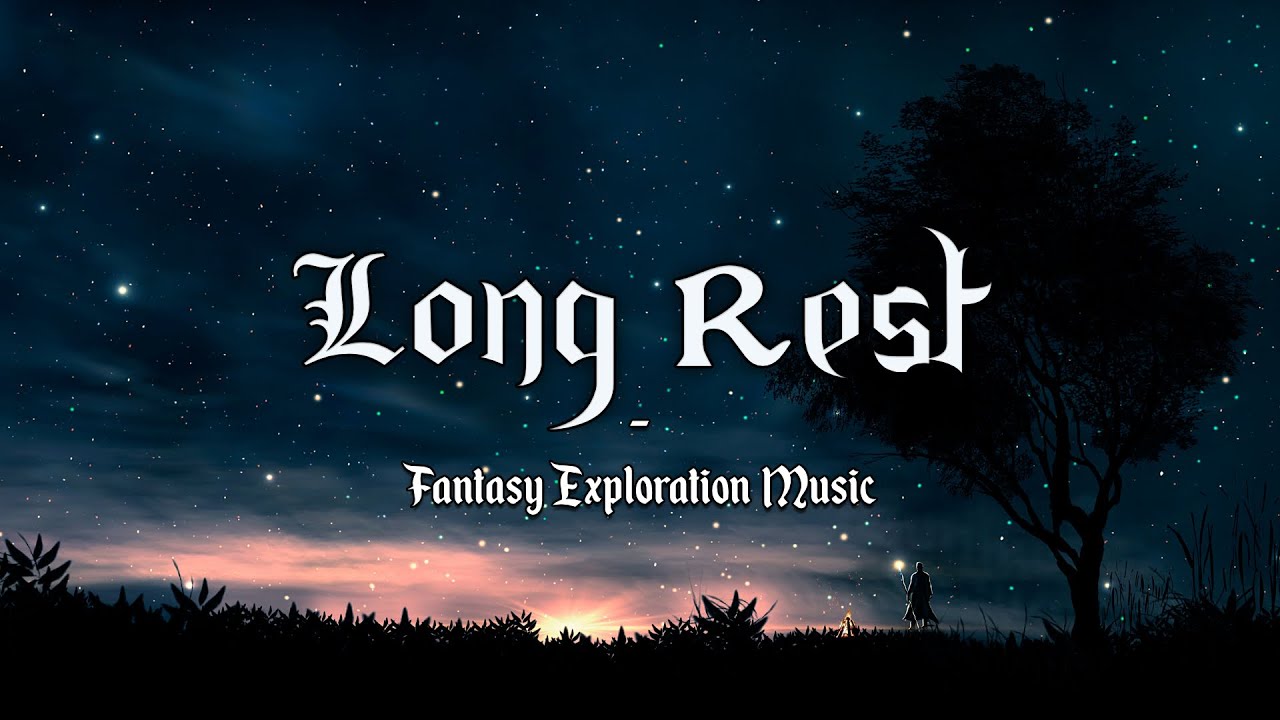 Nightfall | D&D/TTRPG Calm Fantasy Music | Night and Campfire Ambient Sounds  | 1 Hour