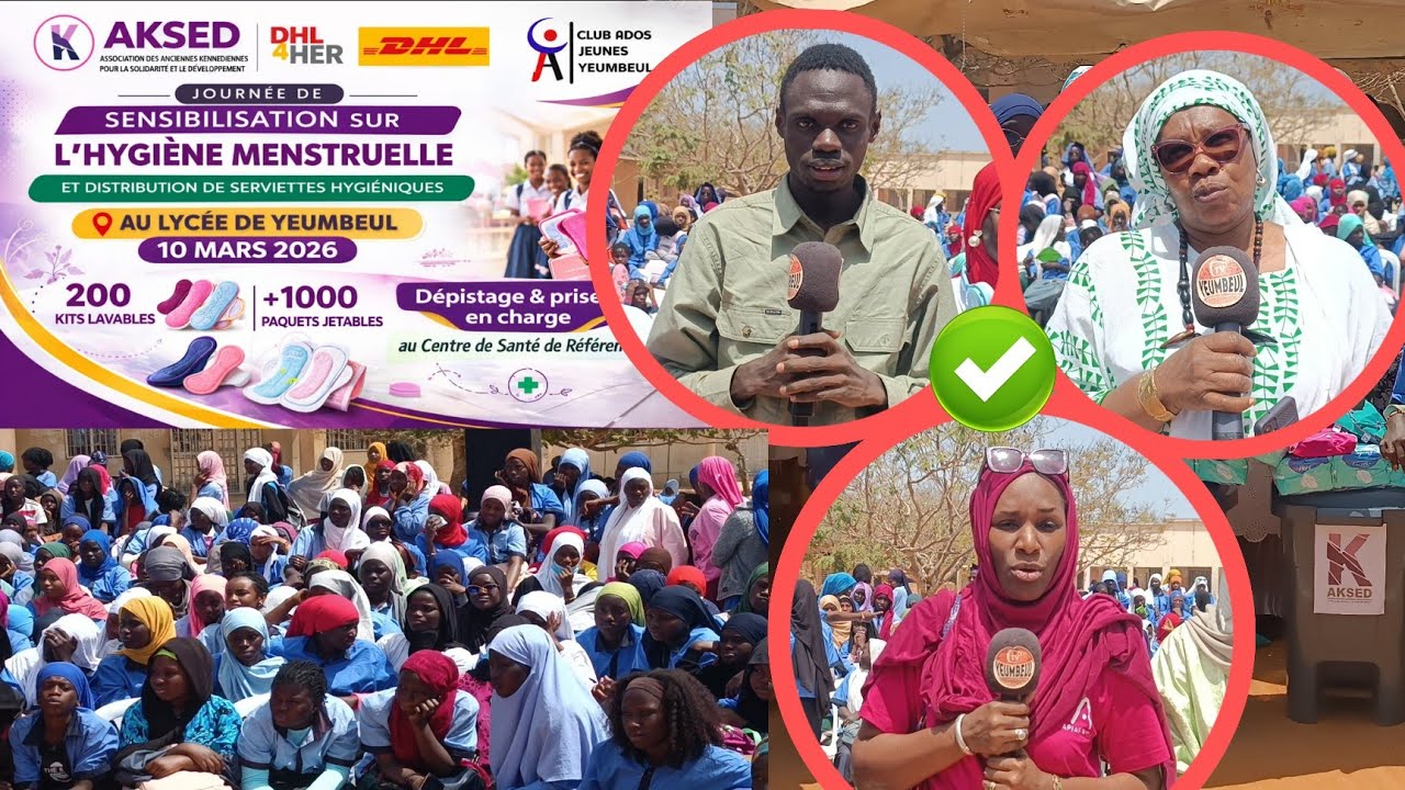 Magnifique:1500 serviettes hygiéniques distribuée par le club ados en partenariat avec DHL et AKSED.