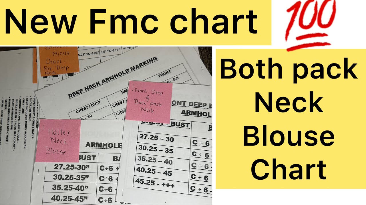 FMC Blouse Chart | Both Pack  Neck Design | perfect fitting #blouse #sewing 