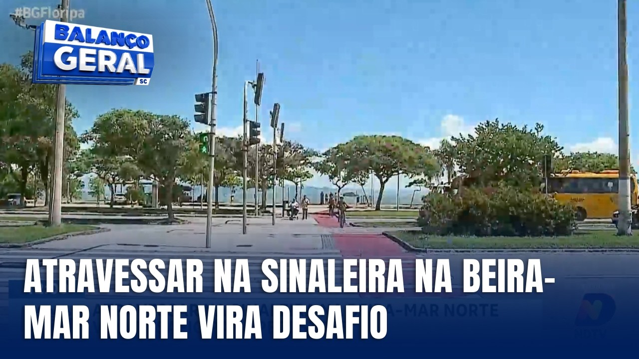 Travessia na Beira-Mar Norte desafia pedestres