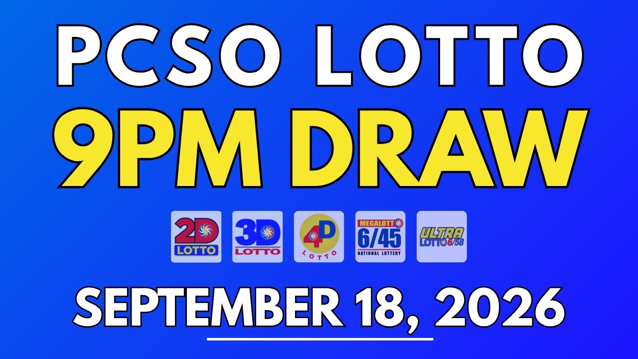 PCSO Lotto Result Today September 18, 2026 | 9PM LIVE Results