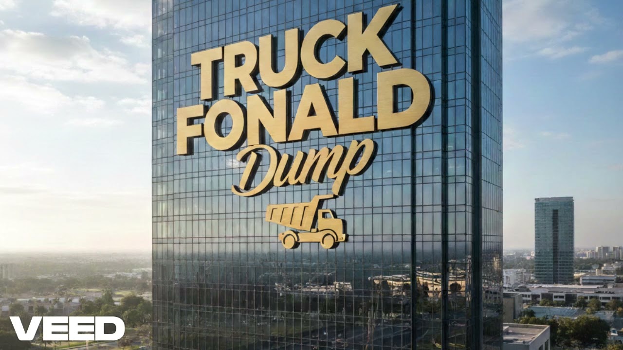 CharmingBear - Golden name on a glass tower (Fuck Donad Trump)