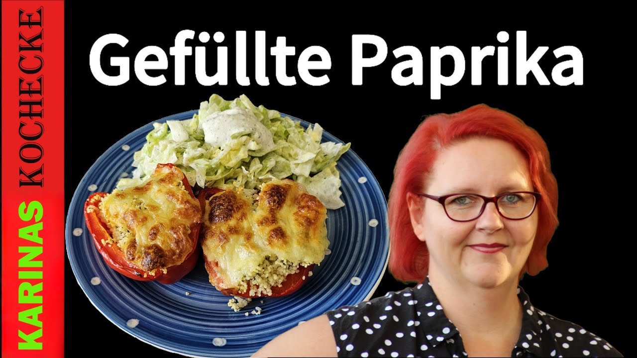 Einfaches histaminarmes Ofenrezept: Gefüllte Paprika mit Couscous & Mozzarella