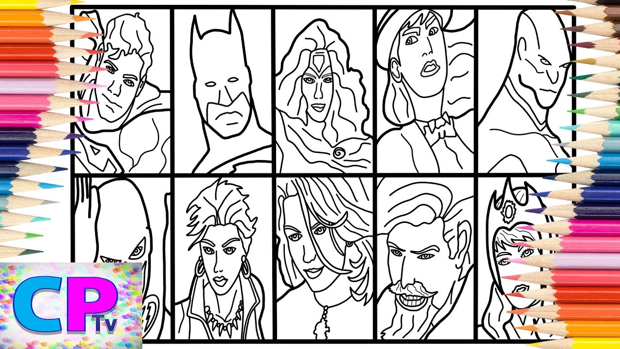 Justice Leage All Characters Coloring Pages/Superman/Batman/Wonder Woman/Flash/@coloringpagestv