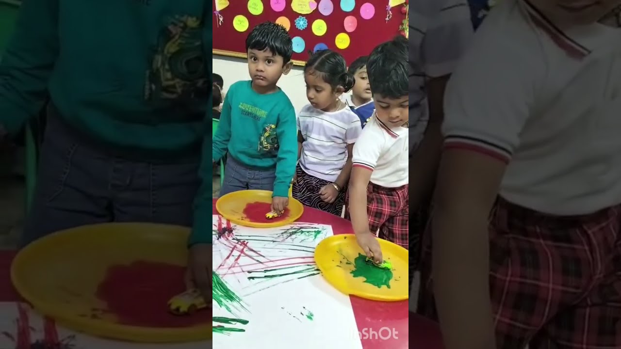 Class: PP - I, Activity: Free Hand Tracing - Making Lines using - Car 🚗 and Colours.🎨