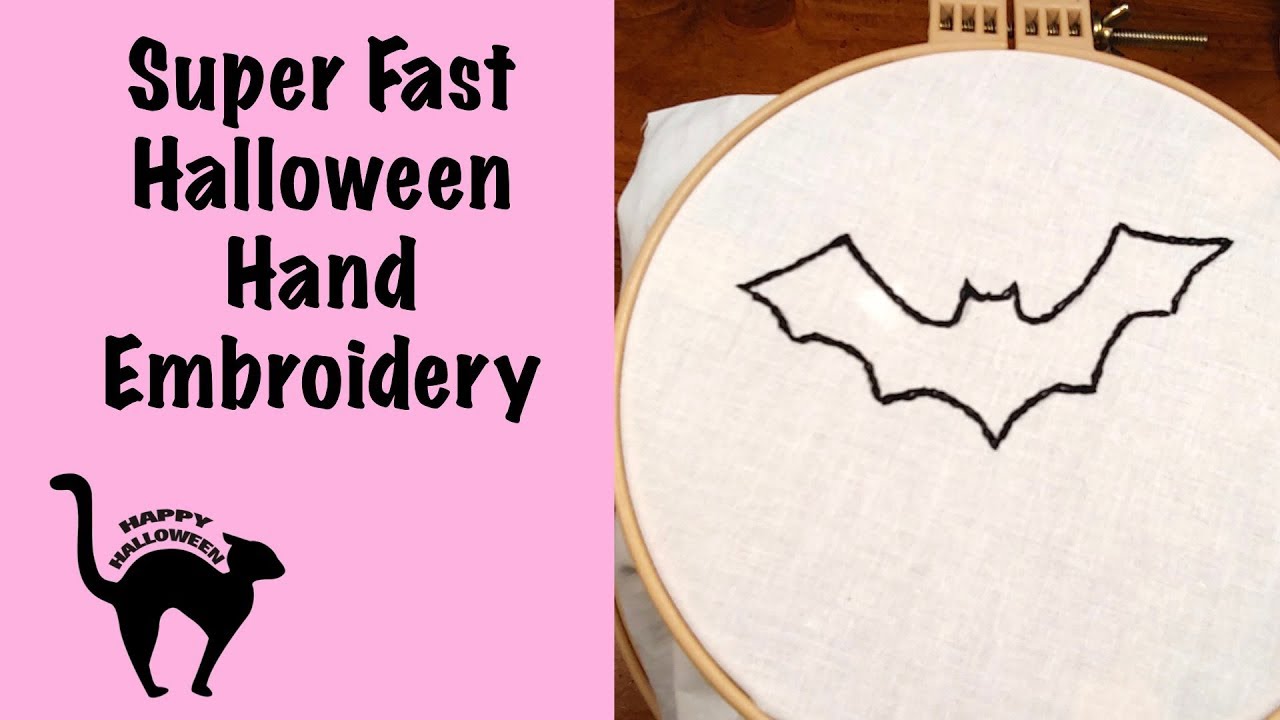 Halloween Bat Hand Embroidery