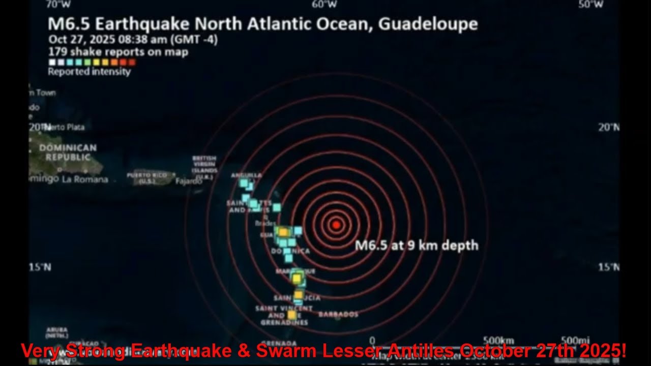 Very Strong Earthquake & Swarm Lesser Antilles October 27th 2025!