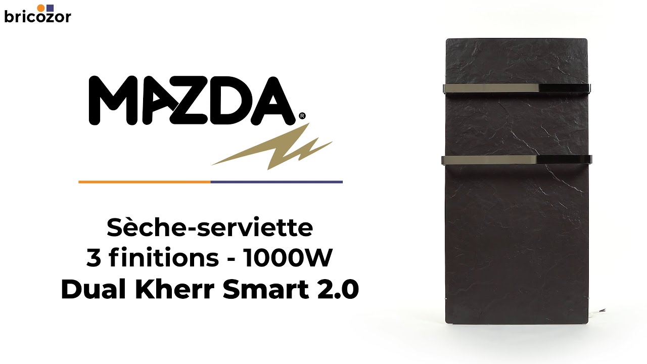 PRÉSENTATION : Dual Kherr Smart 2.0 MAZDA - Sèche-serviettes électrique 1000W pierre 100% naturelle