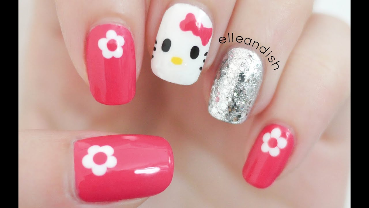 Easy Hello Kitty Nails (Freehand!)