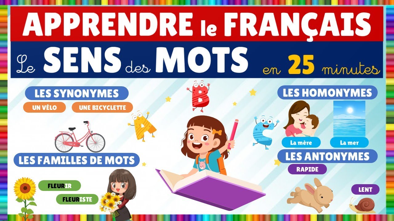 Apprendre le français || Les synonymes , les antonymes, les homonymes et les familles de mots