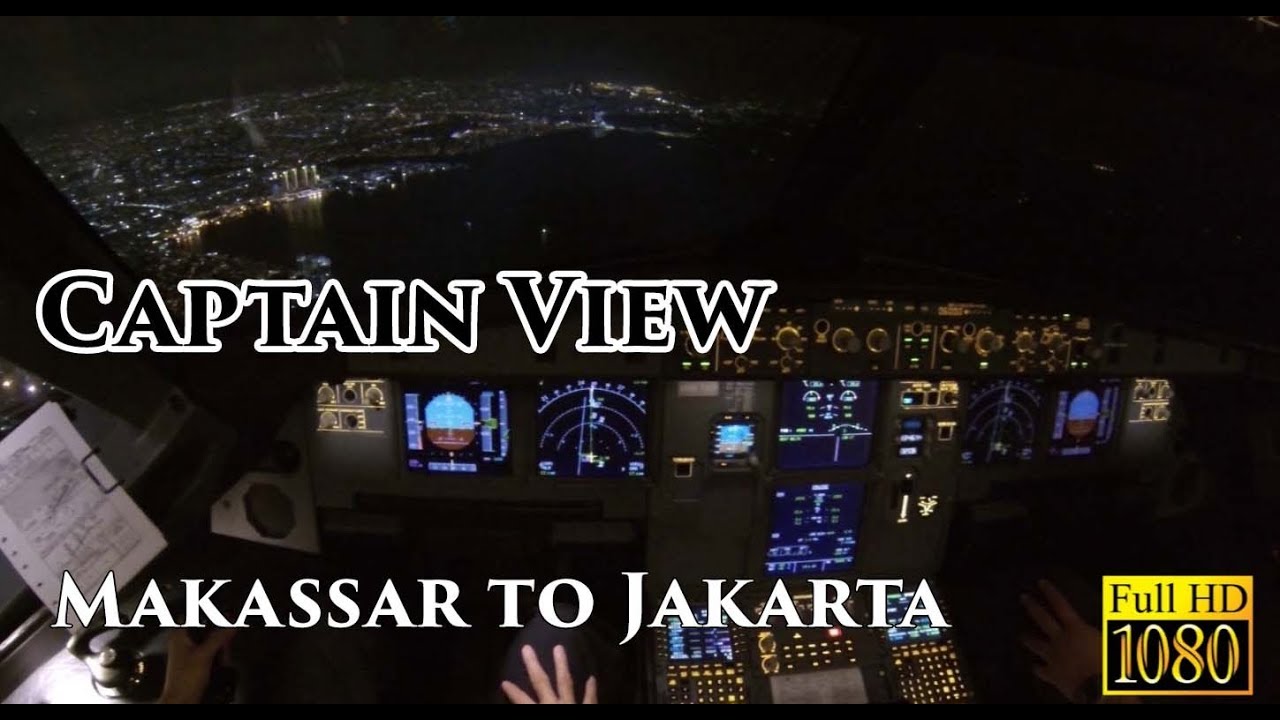 ( CAPTAIN VIEW - Ind ) Airbus A320 Makassar to Jakarta Night - by Vincent Raditya Batik Air