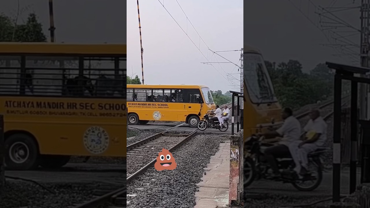 Train cross school bus omg 😡🙄 