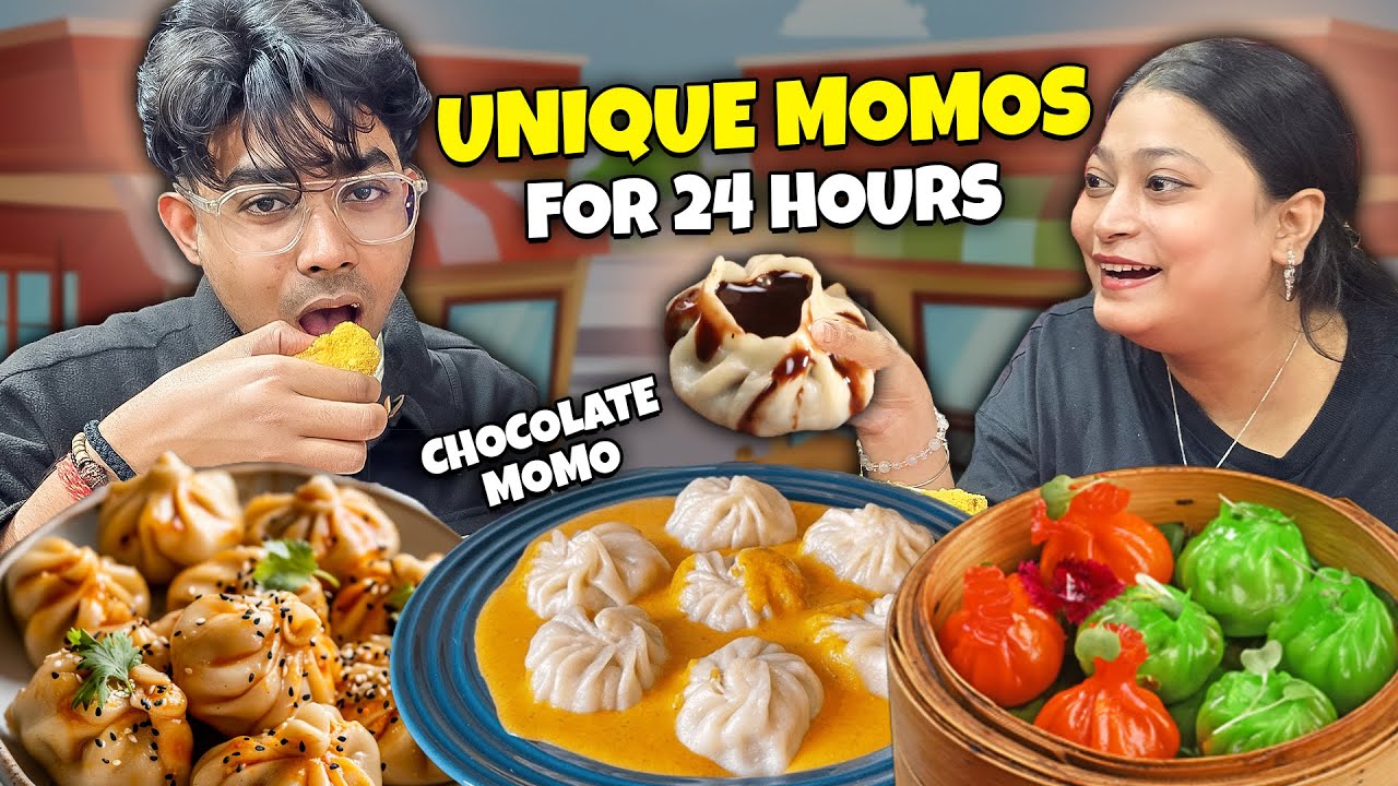 Eating Only UNIQUE MOMO For 24 Hours🙄 | Momos Eating Challenge😋