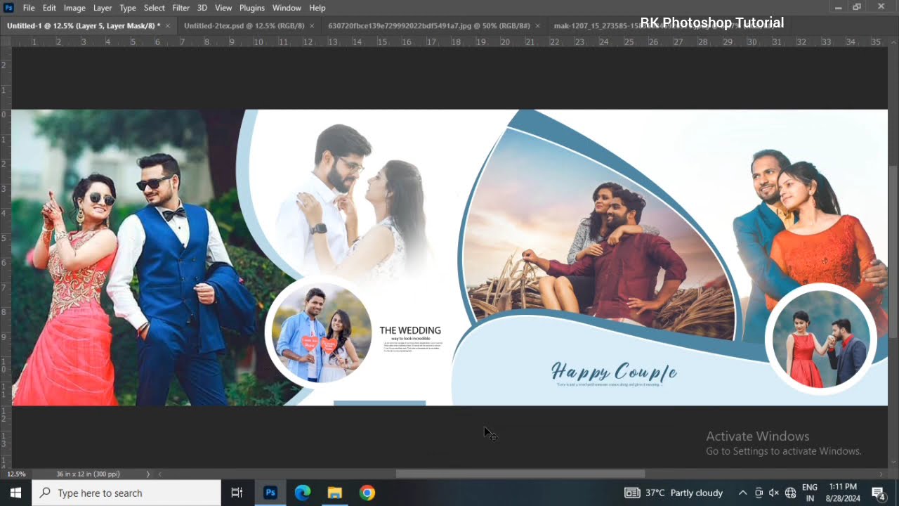 How To Create Wedding Album Design In Photoshop Tutorial /12x36 Album / Photo Album #photoshop