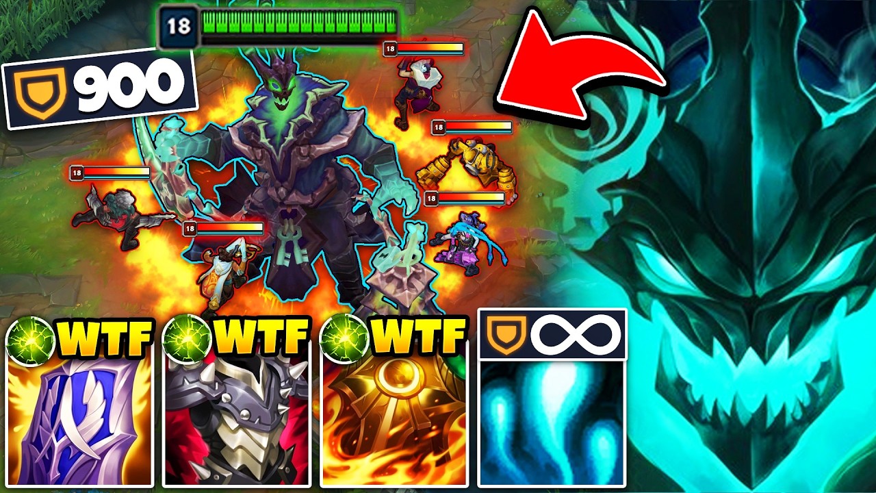 The enemy picked all ad champs, so I stacked 900 armor on Thresh (150,000 DAMAGE BLOCKED)