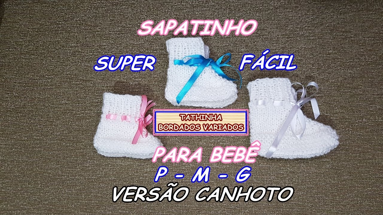 *281* BOTINHA DE LÃ EM TRICÔ PARA BEBÊ DE 0 A 12  MESES * TATHINHA
