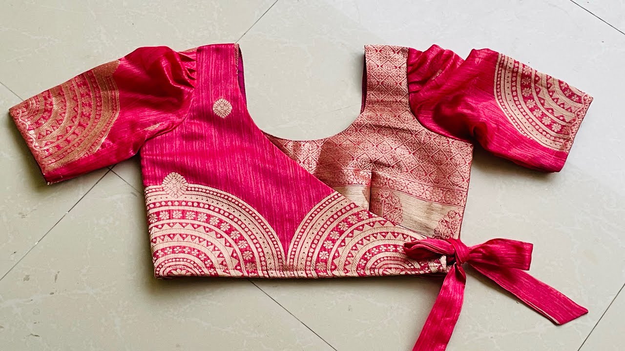 Jacket Style Blouse Design Cutting & Stitching | Angrakha Blouse Design Pattern | Full Blouse Design