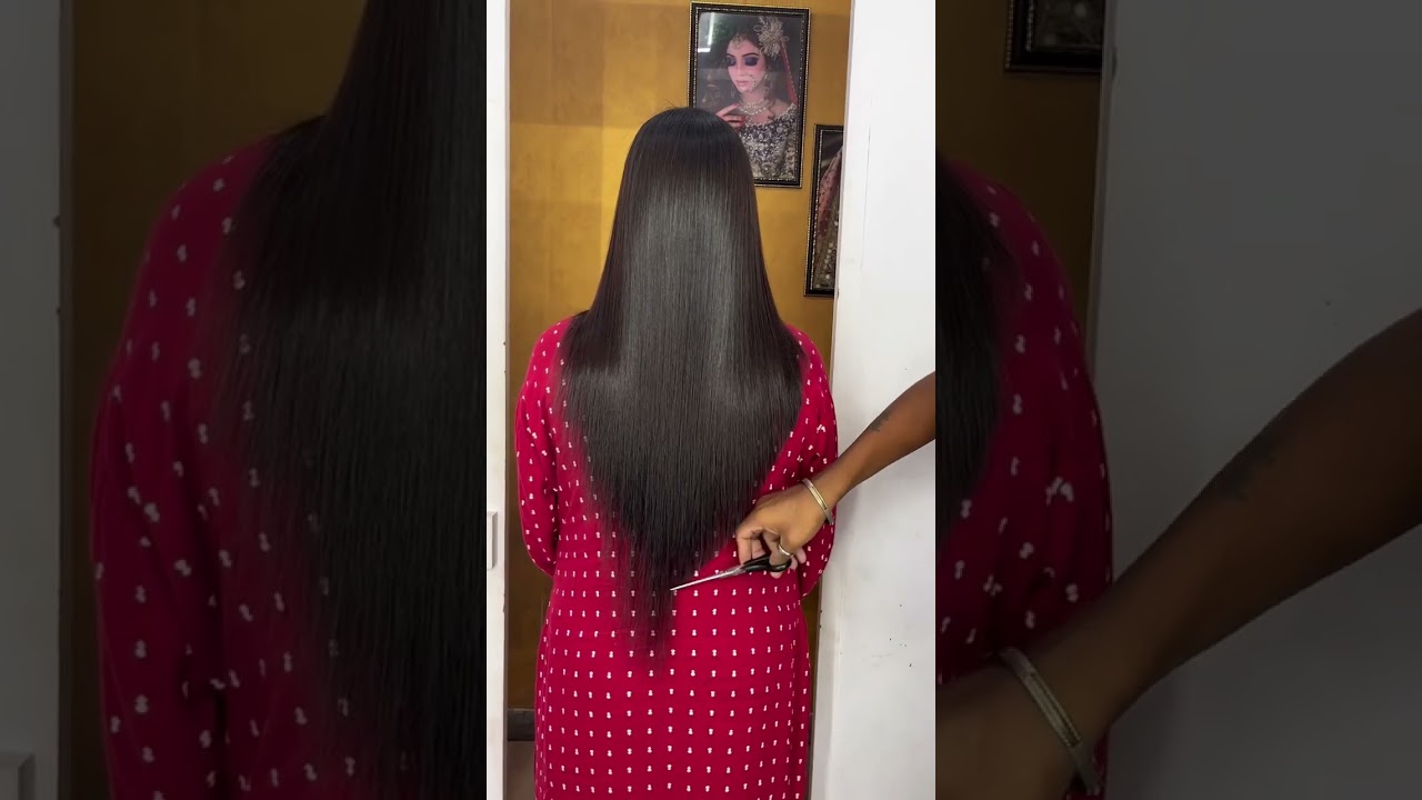 Smoothing And V Shape Hair Cut&hearts;️🥰￼