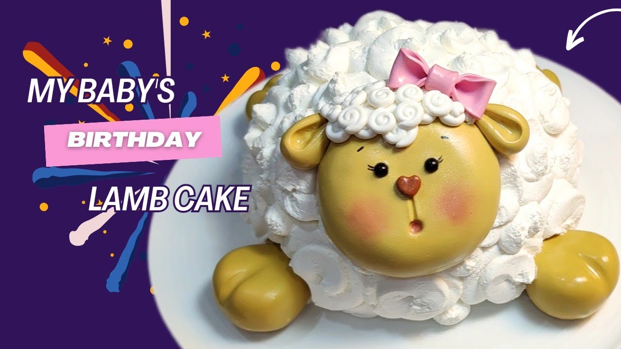 کیک بره گوسفند make a lamb birthday cake with topper / clay / Eid al-Adha عيد الأضحى / کیک عید قربان