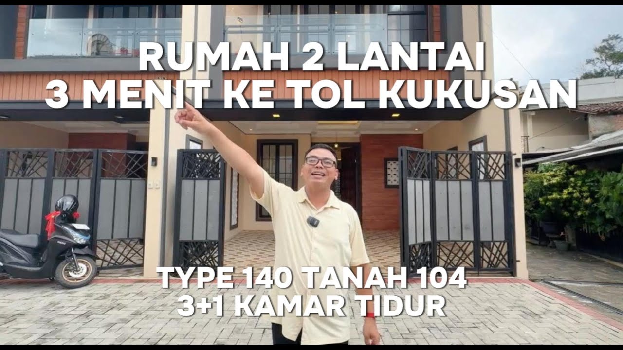 RUMAH TYPE 140 LUAS TANAH 104 METER CUMA 3 MENIT KE TOL KUKUSAN