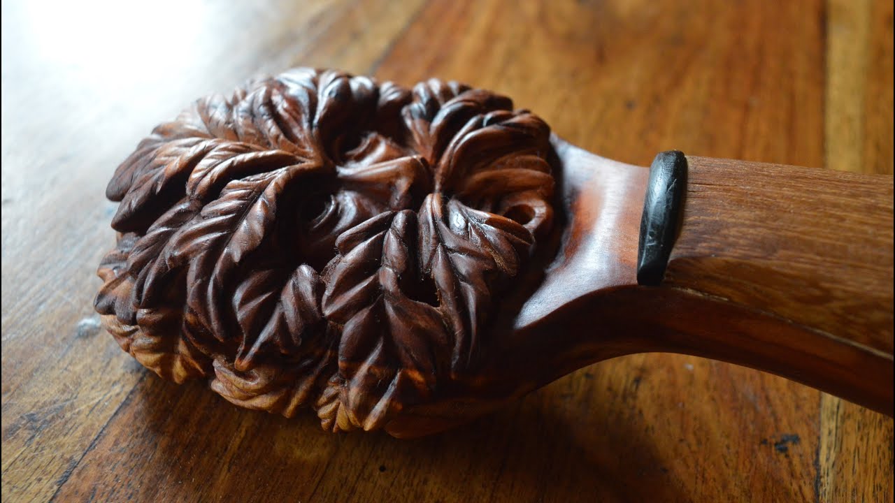 Carving a Green Man Medieval Violin (Rebec) from a Damson log