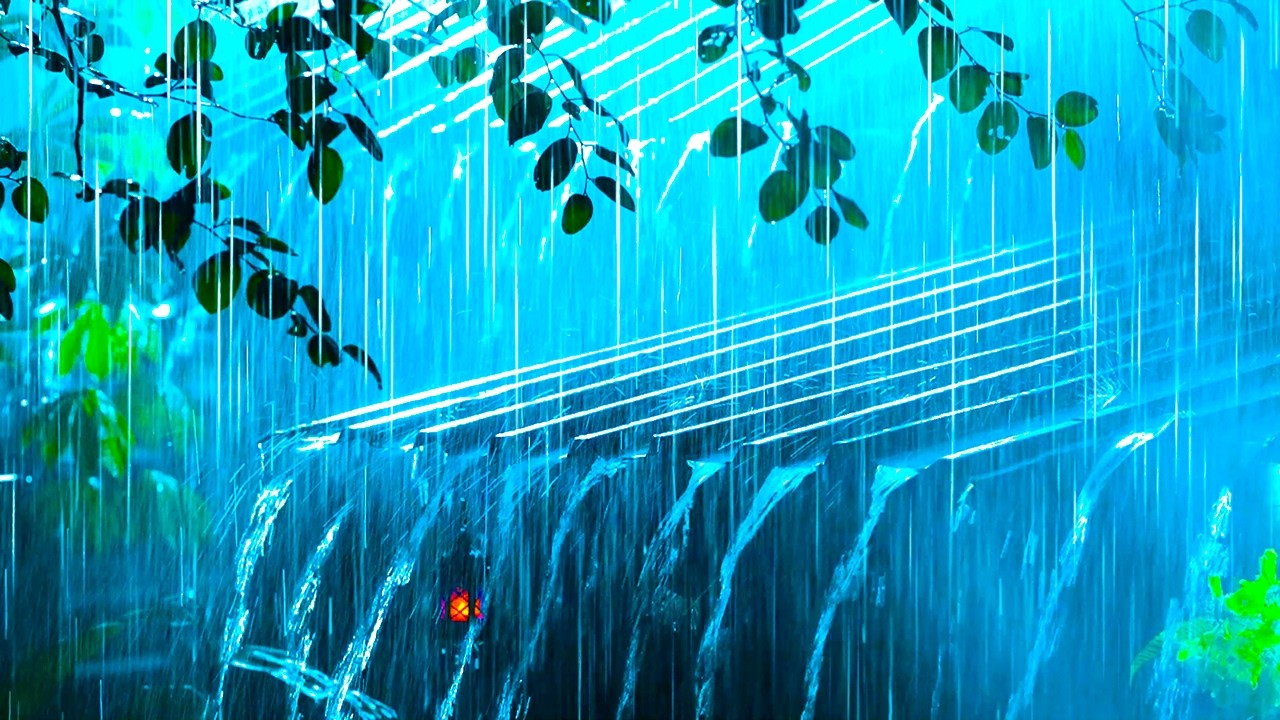Sleep Soundly in a Cozy Hut in the Forest with Pounding Rain & Powerful Thunder on a Metal Roof