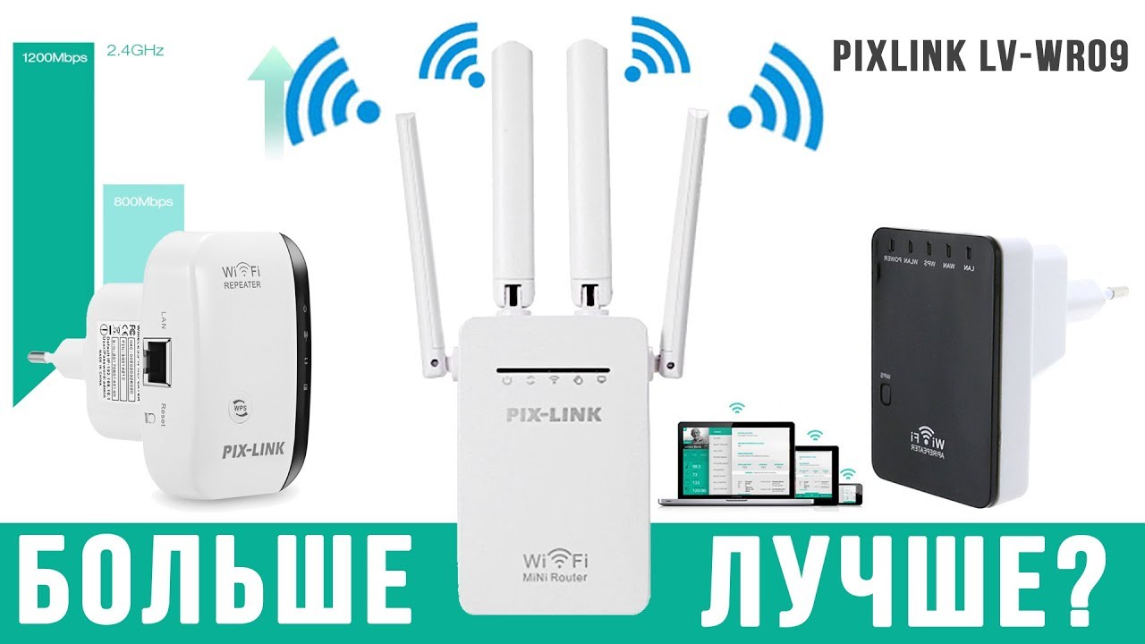 Обзор WI-FI репитер Pixlink 4 внешние антенны - тест усиления сигнала и скорости сети