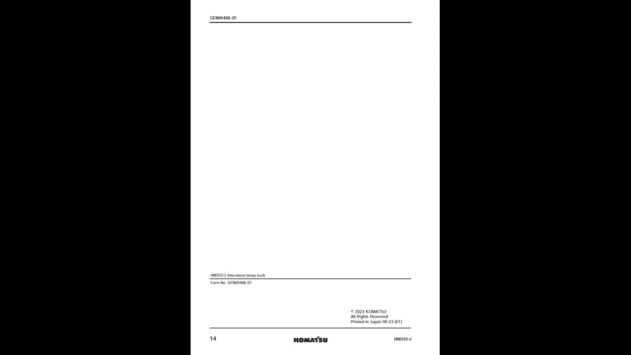 Komatsu HM350-2 Service Manual