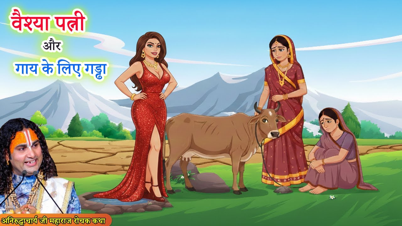 वैश्या पत्नी और गाय के लिए गड्ढा - रोचक कथा | Dharmik Kahaniya #aniruddhacharyaji
