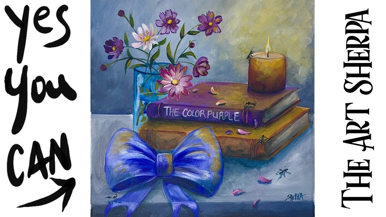 The Color Purple 🌟🎨 How to paint acrylics for beginners: Christmas Live stream
