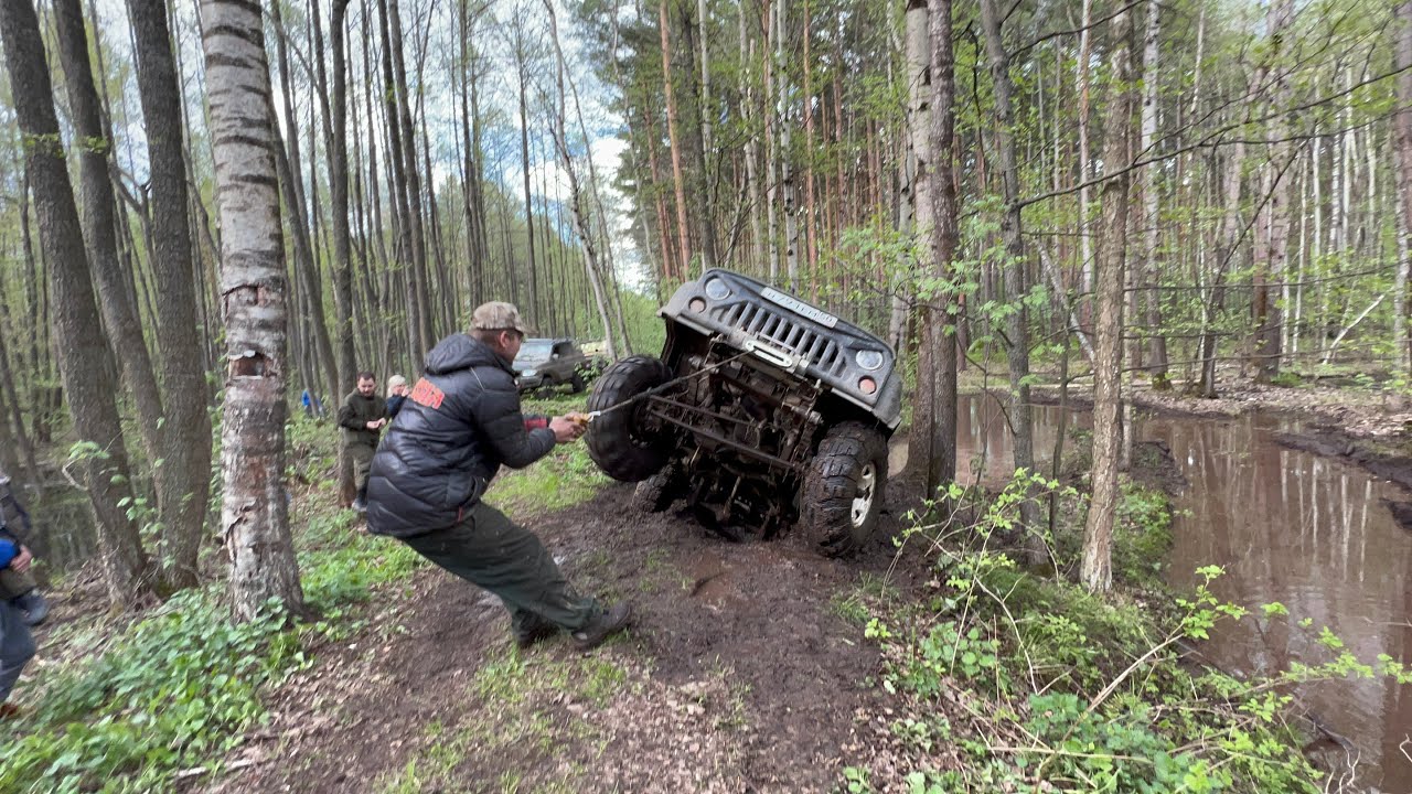 Чуть не перевернули УАЗ. ТагАЗ УАЗы и Паджеро на легком бездорожье