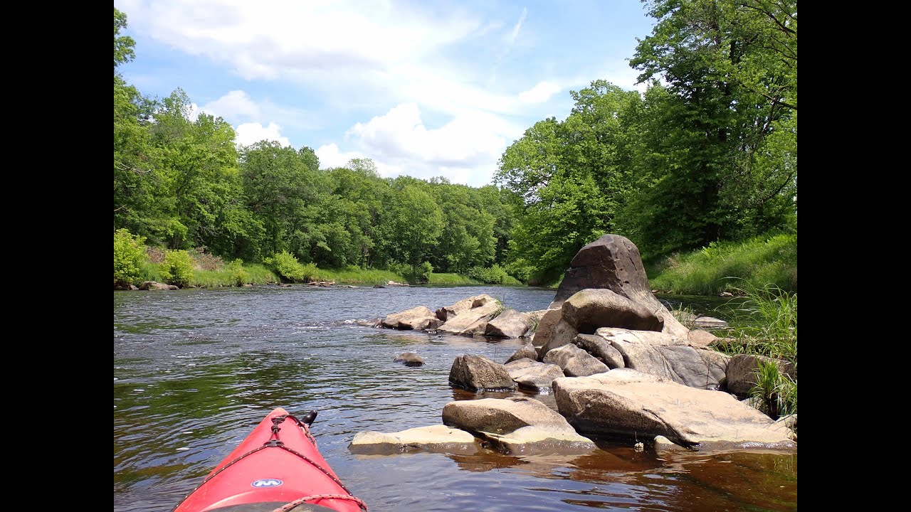 Kayaking the Yellow River upstream from Cadott Wisconsin