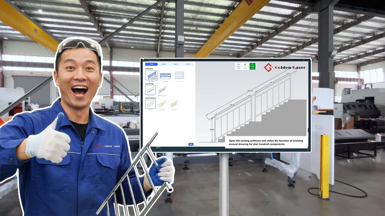 Stair rail cutting and production functions without drawing.