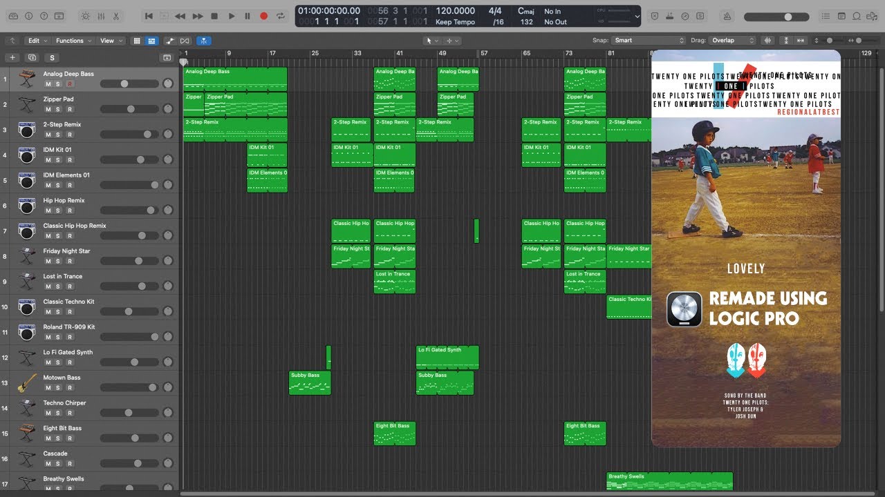 10 - Lovely - twenty one pilots Instrumental (Logic Pro)
