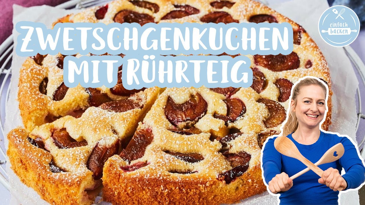 Zwetschgenkuchen mit R&uuml;hrteig wie bei Oma 😍 &ndash; in nur 20 Min. im Ofen 😋 🍰