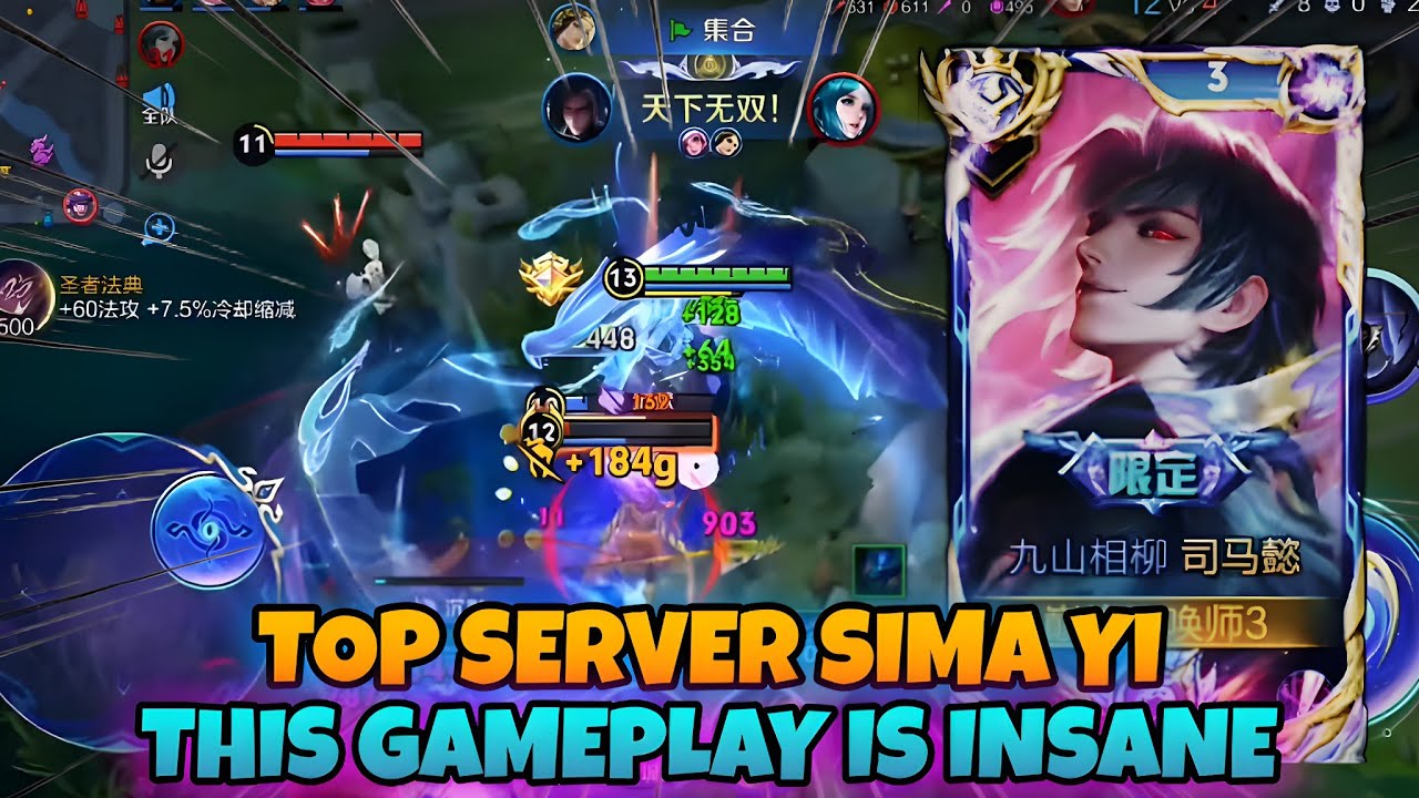 TOP SERVER SIMA YI IS A NIGHTMARE! 💀 AGGRESSIVE ASSASSIN PLAY WITH PRO MACRO | HONOR OF KINGS